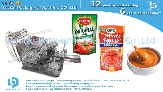 Bestar Doypack Machine для рюкзака с циппором с двумя роторными насосами и 8 рабочими станциями