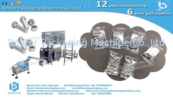 Hardware packing machine bucket conveyor type with enclosure to reduce noise