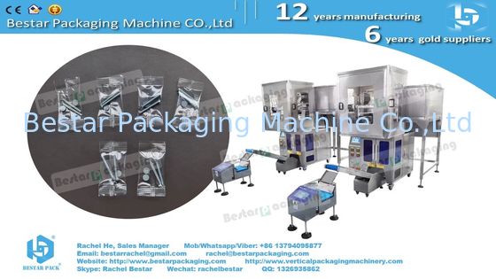 Hardware packing machine bucket conveyor type with enclosure to reduce noise