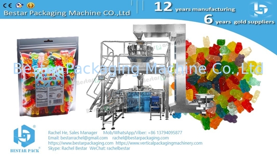 Автоматическая упаковка кондитерских изделий: 4-станционный Doypack Machine для 500G Zip Bags с автоматическим взвешиванием BSDP-260