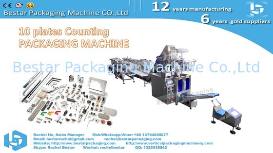 Hardware mixing packaging machine with 6 counting bowls with special coating