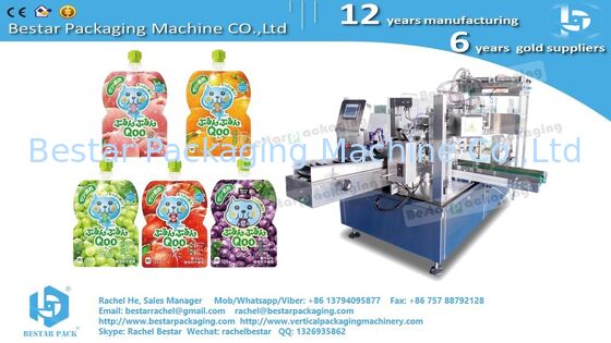 Soup filling packing machine for stand up pouch with nozzle