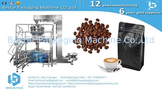 Coffee bean pouch with valve automatic weighing filling doypack machine