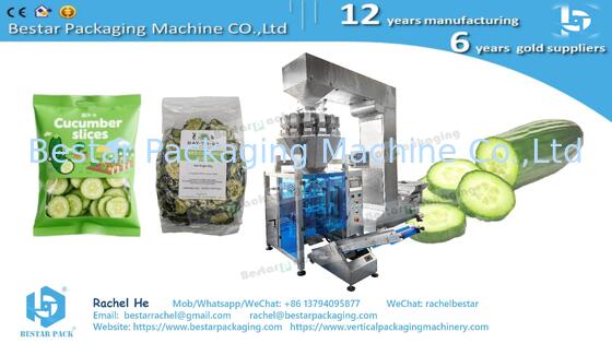 BSTV-350AZ All-in-One Type Packing Machine with 14-head Weigher for Sticky Cucumber Slices (БСТВ-350АЗ Все в одном типе упаковочная машина с 14-главой весовкой для липких нарезок огурцов)