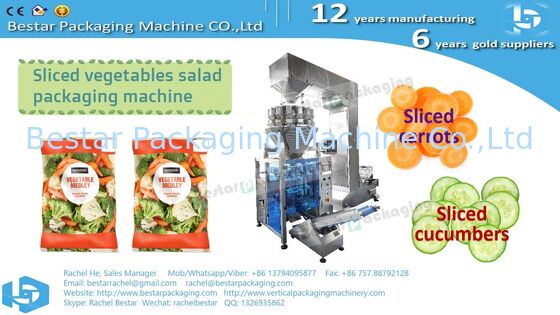 BSTV-350AZ All-in-One Type Packing Machine with 14-head Weigher for Sticky Cucumber Slices (БСТВ-350АЗ Все в одном типе упаковочная машина с 14-главой весовкой для липких нарезок огурцов)