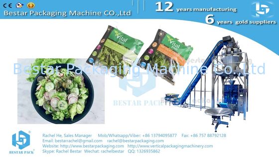 BSTV-350AZ All-in-One Type Packing Machine with 14-head Weigher for Sticky Cucumber Slices (БСТВ-350АЗ Все в одном типе упаковочная машина с 14-главой весовкой для липких нарезок огурцов)